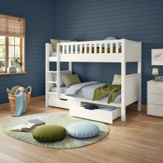 Arven Detachable Bunk Bed & Drawers White