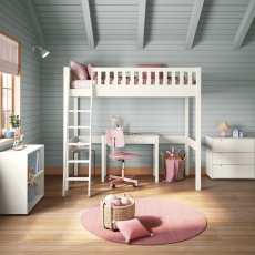 Arven High Sleeper & Storage Desk White