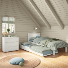 Arven Single Bed & Open Trundle White