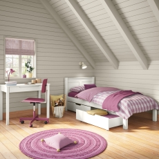 Arven Single Bed & Pair Of Drawers White