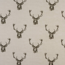 Stags Charcoal PVC Tablecloth Fabric