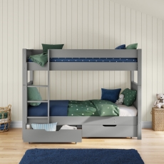 Stompa Classic Bunk Bed & Pair Of Drawers Grey