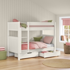 Stompa Classic Bunk Bed & Pair Of Drawers White