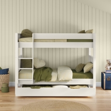 Stompa Classic Bunk Bed & Trundle Drawer White