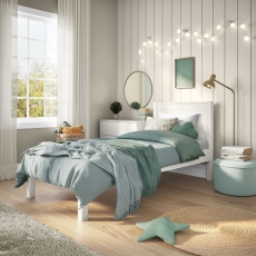 Stompa Classic Low End Single Bed White