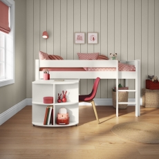 Stompa Classic Mid Sleeper & Pull Out Desk White