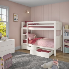 Stompa Classic Originals Bunk Bed & Pair Of Drawers White