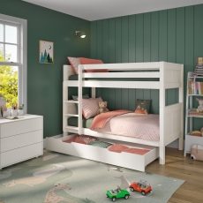 Stompa Classic Originals Bunk Bed & Trundle Drawer White