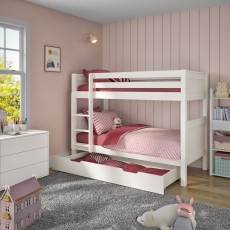 Stompa Classic Originals Bunk Bed & Trundle Drawer White