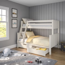 Stompa Classic Originals Trio Bunk Bed & Pair Of Drawers White
