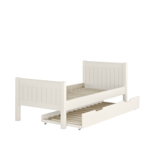 Stompa Classic Single Bed Open Trundle White