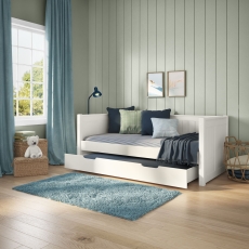 Stompa Classic Day Bed With Trundle Drawer & Trundle Mattress White
