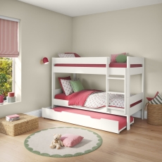 Stompa Compact Detachable Bunk Bed & Open Trundle White