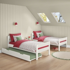 Stompa Compact Detachable Bunk Bed & Open Trundle White