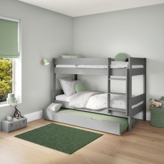 Stompa Compact Detachable Bunk Bed & Open Trundle Grey