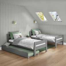 Stompa Compact Detachable Bunk Bed & Open Trundle Grey