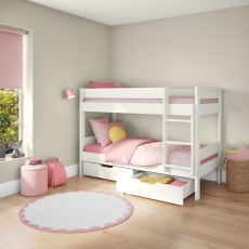Stompa Compact Detachable Bunk Bed & Pair Of Drawers White