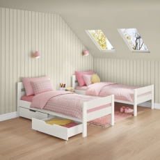 Stompa Compact Detachable Bunk Bed & Pair Of Drawers White