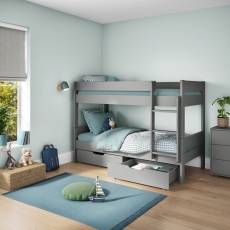Stompa Compact Detachable Bunk Bed & Pair Of Drawers Grey