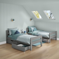 Stompa Compact Detachable Bunk Bed & Pair Of Drawers Grey