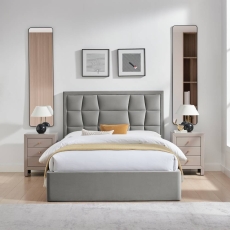 Carmella Ottoman Bed Frame Silver