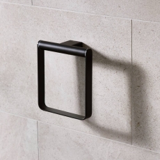 Miller Miami Towel Ring Matt Black