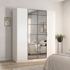 Boston 4 Door 2 Mirror Wardrobe Alpine White