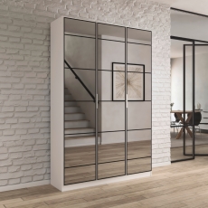 Boston 3 Door 3 Mirror Wardrobe Alpine White