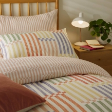Duvet Day Madison Stripe Soft Touch Duvet Set Multi/Apricot