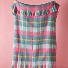 Highland Check 130x170cm Throw Teal Pink