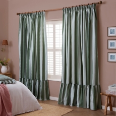Birdie Stripe Readymade Curtains Baygreen/Mist