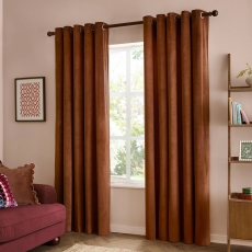Ultimate Velvet Readymade Curtains Chestnut