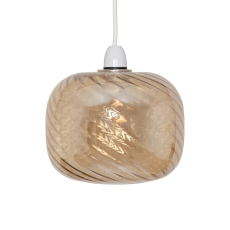 Jasper Non-Electric Pendant Amber Glass Swirl