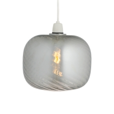 Jasper Non-Electric Pendant Smoke Glass Swirl