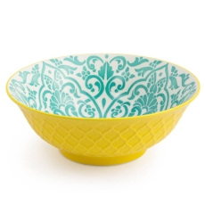 Mikasa Yellow And Blue Geometric Ramen Bowl