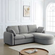 Mabel Curved Corner Sofa Bed Grey