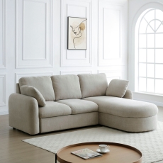 Mabel Curved Corner Sofa Bed Taupe