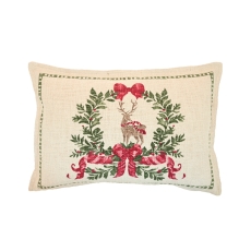 Walton & Co Reindeer And Wreath 35x50cm Cushion