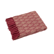 Walton & Co Recycled Cotton Leaf Throw Mulberry
