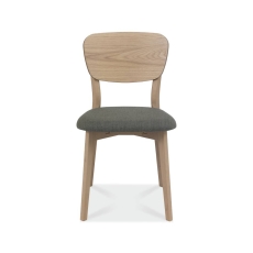 Darby Scandi Oak Veneer Back Dining Chair Cold Steel