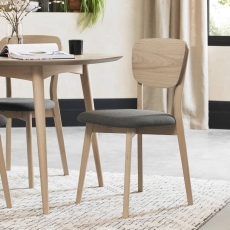 Darby Scandi Oak Veneer Back Dining Chair Cold Steel