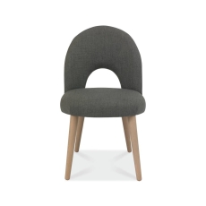 Darby Scandi Oak Upholstered Dining Chair Cold Steel