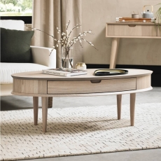 Darby Scandi Oak Coffee Table With Drawer