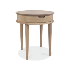 Darby Scandi Oak Lamp Table With Drawer