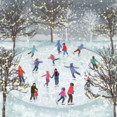 Skating On The Pond Christmas Cards Pack of 8