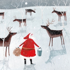 Feeding The Reindeer Christmas Cards Pack of 8