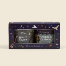 St Eval Gold Marbled Pillar Candle Winter Thyme