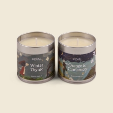 St Eval Gold Marbled Pillar Candle Winter Thyme