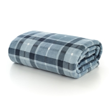 Deyongs Pheasant Check Throw 140cm x 180cm Navy
