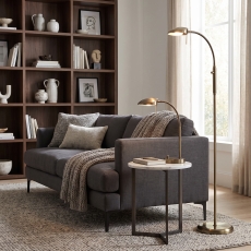 Studio LED Floor Lamp Antique Brass